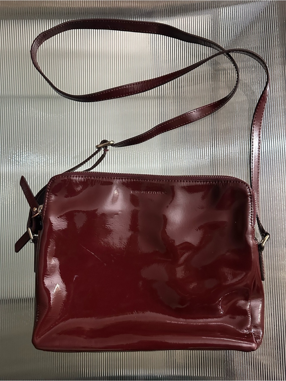 Banana Republic Patent Crossbody Bag in Burgundy